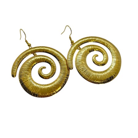 earrings steel gold with spiral